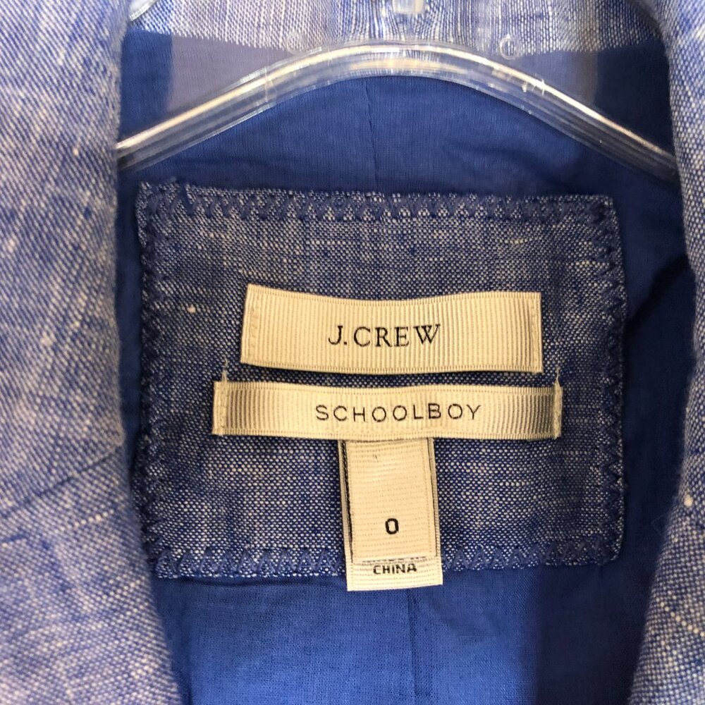 J. Crew Blue Textured Linen-Blend Blazer - Picture 3 of 6